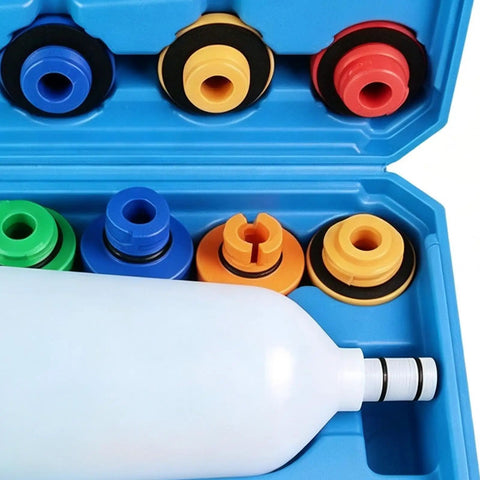 Grab This Ultimate Spillproof Universal Flexible Oil Funnel Kit For Clean Engine Bay With Splash Guard And Multi Adapter For Effortless Auto Oil Change including 16pcs and flexible spout.