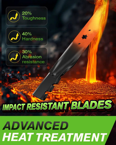 42 Inch Deck Mower Blade Mulching Blades With 6 Point Star Fit Troy Bilt And Cub Cadet Riding Mowers Replacement Numbers 942-04308