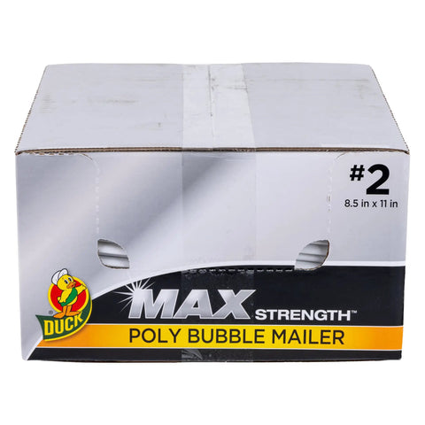 Water And Tear Resistant Poly Bubble Mailer With Air Lock Technology For Shipping Self Sealing Lightweight 8.5 Inch By 11 Inch White 25 Pack Great For Documents Catalogs And Small Packages box front view