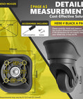 Universal Luggage Wheels Replacement Kit For Spinner Suitcases 360 Degree Rotating Caster Set with measurements and screws shown