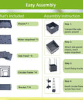 Assembly instructions and included parts for Two Pack Tomato Planters With Trellis, 56 Inch Tomato Cages For Indoor And Outdoor Climbing Plants