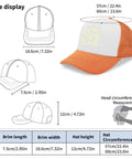 Lightweight Washed Distressed Womens Baseball Cap With Adjustable Buckle Back, size chart and measurements displayed