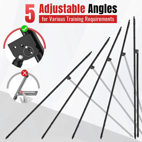 Volleyball Rebounder Net 7x4ft Two Net System With 5 Angle Adjustable Frame for versatile training setups in black