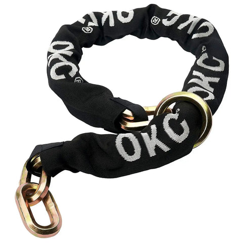 Ultra Security Chain Beefy Heavy Duty Four Foot By Half Inch Hardened Alloy Steel Links With 63.3 HRC Surface Hardness Galvanized And Nylon Sleeve