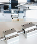 Linear Motion Guide Rod 8mm x 331mm, Case Hardened Steel Chrome Plated Shaft for 3D Printers and CNC Machines, Smooth, Precise Linear Movement, Straightness Under 0.1 mm Per 1000 mm, 58-64 HRC, 2 Pack installed on a 3D printer