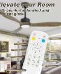 52 Inch Wood Ceiling Fan With Lights And Remote 120V DC Motor Quiet Indoor Outdoor Noiseless Reversible Ceiling Fan