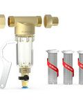 Spin Down Garden Hose Sediment Filter With Three Quarter Inch GHT Connector Reusable 40 100 200 Micron Stainless Mesh Inline Water Filter