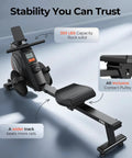 Top Tier Magnetic Rowing Machine For Home Gyms Packing An Ultra Smooth Glide For Killer Full Body Cardio Burners featuring 350 lbs capacity.