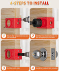 Heavy Duty Door Hinge Jig And Lock Installation Kit Solid Aluminum Router Template For Hinge Mortising And Knob Drilling Built Tough Weekend Warrior Tool Set shown in four-step installation guide.