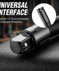 Flexible Half Inch Drive Rotating Extension Connector With 360 Degree Movement, Metal Linkage Rod For Repair, Maintenance, Shop And DIY, Two Piece Set 25 Cm Length, Handy Access In Tight Spots And Hard To Reach Angles, 1/2 drive connector