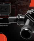 OE Replacement Thermostat Housing Kit with Temperature Sensor for Land Rover LR2 and Volvo SUVs, direct fit, 2007-2016