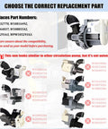 Dishwasher Circulation Pump Motor Assembly Replacement Parts Fits W10529163 W10885542 W10864037 W10816492 With Plug And Play Install And Reliable Performance For Most Models. pictured with compatible part numbers and pump angles