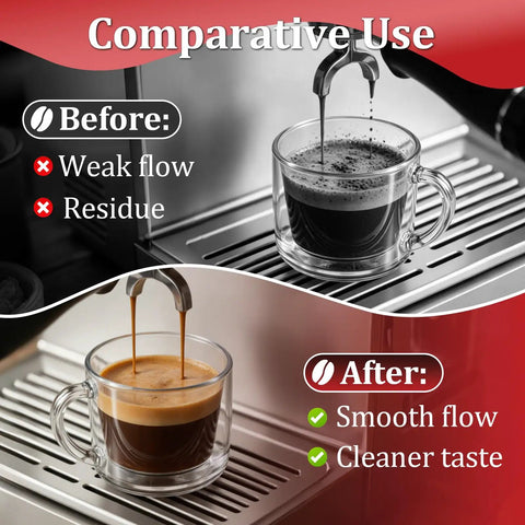 Before and after comparison of coffee flow using Four Roll Heavy Duty Coffee Filter Paper Game Changer Compatible With Commercial Brewers.