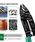 All In One 8 Inch Wire Stripper And Crimp Tool For 8 To 22 AWG Solid And Stranded Wire with cable material examples.
