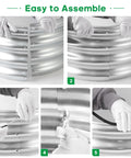 Close-up of assembly process for Raised Garden Bed Kit With Galvanized Planter Boxes 2 Pack 4x2x1ft Easy Assembly Outdoor Garden Bed.