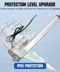 Beefed Up 12V Linear Actuator 3000N 660Lbs With Mounting Brackets IP65 Aluminum Housing against water splash background