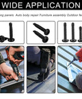 Applications of Torx Drive Self Drilling Screws Set For Metal In 410 Stainless Black Dacromet used on metal roofing and fencing.