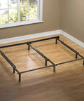 Heavy Duty Low Profile Metal Bed Frame With Straight Up Sturdy Steel Support And Generous Under Bed Storage Space, Durable Low Rise Base.