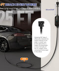 Tesla Level 1 2 EV Charger With WiFi App Plug And Play 16A 240V NEMA 6 20P Cable 25 Ft ETL Certified on a garage wall