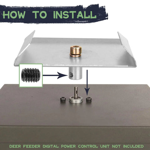 Highwild 6 Volt Spinner Plate For Deer Feeder Heavy Duty Metal Build With Waterproof Design And Protective Coating Compatible With Most Trail Feeders Easy Installation Hardware Included For Reliable Outdoor Gameplay