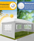 Party Ready Pop Up Canopy Tent 10x20 Feet With Six Sidewalls Easy Setup No Tools Needed Portable Outdoor Gazebo Shelter illustration
