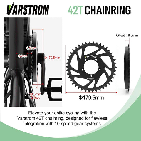 42T Chainring With 16 Point Five Mm Offset For BAFANG Mid Drive Kits BBS02B BBS01B Beef Up Your Ride Ebike Conversion