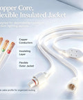 Heavy Duty Thirty Two Foot Outdoor Permanent Lighting Extension Cord Featuring Built In Voltage Booster Delivering Hella Smooth Power To Kick Flicker Issues To The Curb Today with copper core and flexible jacket.