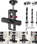 Cabinet Door Mounting Jig With Adjustable Positioner And Drill Jig 2-In-1 Cabinet Hardware Tool For No-Fuss Door Alignment And Install