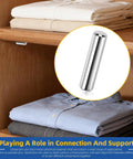Built Tough Stainless Steel Dowel Pins Assortment Featuring 180 Pieces Of M2 Cylindrical Pegs And Shelf Support Rods For Garage Builds And Shop Fixes Plus Smart Storage Case on a wooden shelf with folded shirts.