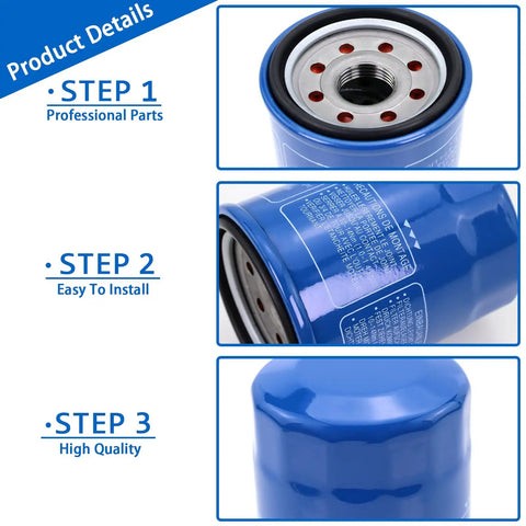 Top-Notch Aftermarket Oil Filter Replacement 5-Pack for Honda Accord CR-V Civic showing product details and installation steps.