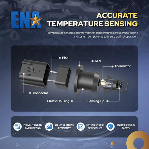 Ambient Air Temperature Sensor For Hyundai Elantra Kia Forte Direct Drop In Swap Tracks Outside Temps Accurately Flip Off That Warning Light Without Breaking A Sweat Or Spending Big Replaces Ax157 parts diagram showing connector, pins, and thermistor.