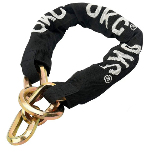 Heavy Duty Security Chain That Means Business 2.6 Ft Long By 1/2 Inch Thick Hardened Alloy Steel With Nylon Sleeve Galvanized For Rust Protection