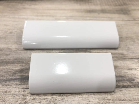 Six Pack White Arc Surface Drawer Pulls For Furniture Cabinets Edge Mount Hidden Cabinet Handles with smooth finish