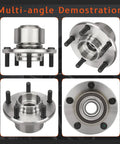 Front Wheel Hub And Bearing Assembly Pair For Mazda 3 2004 2005 5 Lug Bolt Pattern 114.3mm No ABS Left And Right Replacement