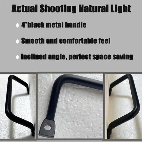 Set Of 4 Black Tableware Tray Handles And Serving Tray Pulls For Trays And Cabinets Cutting Board Hardware close-up view