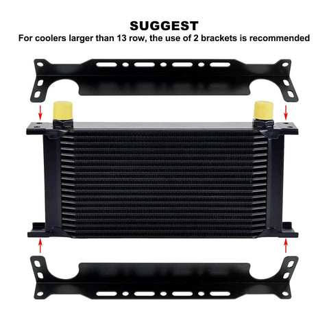 13 Inch Aluminum Oil Cooler Mounting Bracket Kit For British Style Oil Coolers 330mm Length Black Finish with suggestion text