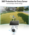Outdoor 2K Security Camera With 360 Degree PTZ And AI Smart Detection For Human, Pet And Motion Alerts in garden setting