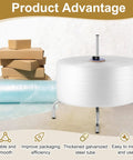 Rock Solid Heavy Duty Bubble Wrap Roll Dispenser With No Hassle Setup And Pro Level Packing Station Stand For Bulk Moving Shipping Supplies Garage Shop Ready Film Holder with cardboard boxes.