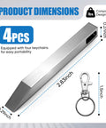 8 Piece Stainless Steel EDC Pry Bar Set For Everyday Carry, Compact Pocket Multitool dimensions with keychain