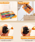 8pc Mini Magnetic Torx Screwdriver Set in storage case and handheld; four precision tools displayed for electronics and watches
