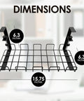 Dimensions of No Drill Under Desk Cable Management Tray Set, 2 Pack Clamp On Metal Wire Cable Organizer 6.3x15.75 inches.