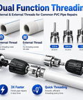 DIY PVC Pipe Threading Kit For Drill With Tape Internal And External Threading Tool One Half Inch Three Quarter Inch One Inch NPT For PVC CPVC ABS Pipes Pipe Thread Cutting And Repair For Home And Garden Irrigation, 1/2 3/4 1 in drill bits