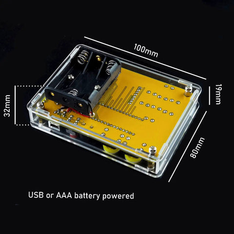 Hands On Soldering Game Kit With Five Retro Classics In An Acrylic Case, USB Cable And Battery Box, Big 12mm Buttons