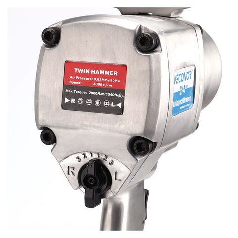 Heavy Duty One Inch Drive Pneumatic Impact Wrench Pumping Two Thousand Newton Meter Torque Twin Hammer Air Gun Rock Solid For Rig Maintenance And Truck Tire Service