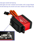 TD8135MG 360 Degree Continuous Rotation Servo with full metal gear and cables, close-up view of gear mechanism