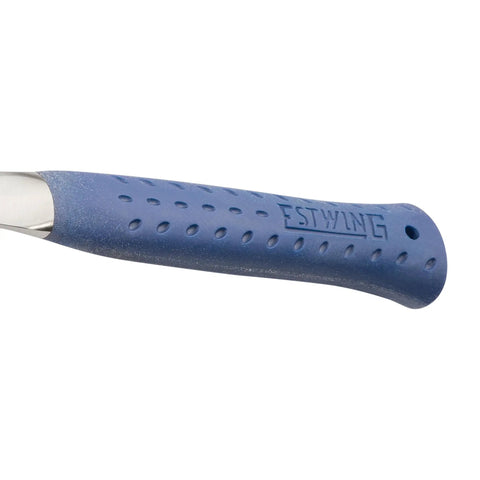 Close-up of grip on Ball Peen Hammer 16 Oz USA Made Heavy Duty Metalworking Tool With Forged Steel Construction And Shock Reduction Grip