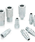 Heavy Duty 3 By 8 Inch High Flow Air Coupler And Plug Kit With 1 By 4 Inch NPT Threads Steel 9 Piece Air Compressor Hose Fittings Set