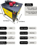 Heavy Duty Automatic Steel Bar Circle Bender Delivers Beast Mode Power To Shape Rebar Quick As Lightning For Hardworking Contractors On Tight Job Sites, dimensions with specs.