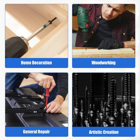 Wood Screws Assortment Kit 224 Pieces High Hardness Phillips Drive used in home decoration, woodworking, repair, and art projects