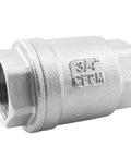 3/4 in stainless steel threaded check valve CF8M, inline body with female inlet